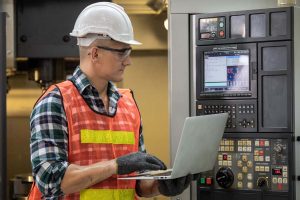 man opperating a machine